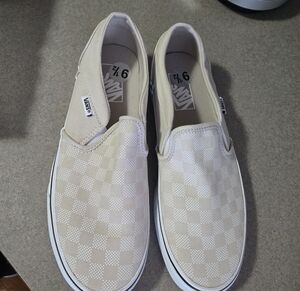 Vans Slip-On Sneakers - Beige Checkerboard